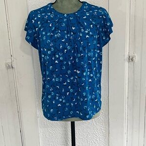 Blue Floral Women's Top